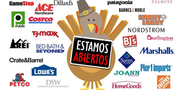 tiendas que estarán abiertas en thankgiving